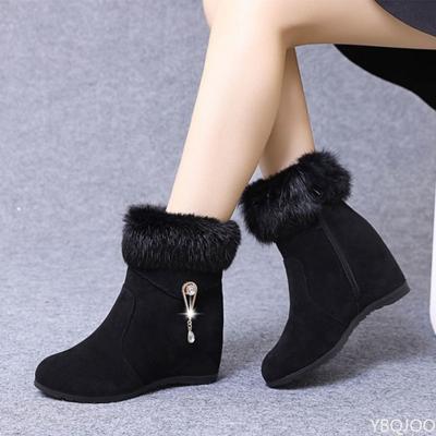 Женские зимние толстые хлопковые ботинки с увеличенной высотой, теплотой, простотой, комфортом, противоскольжением, износостойкостью, женские короткие ботинки