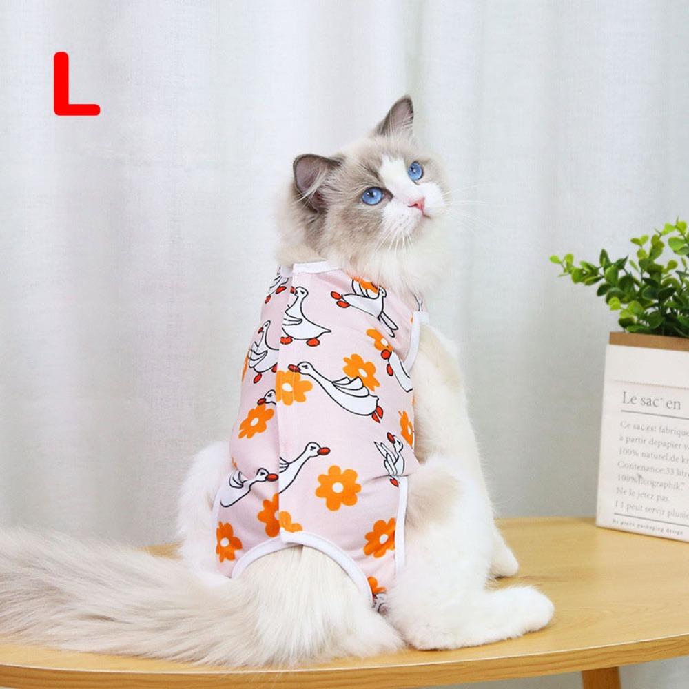 Durable Cartoon Cat Sterilization Clothes Anti-scratch Breathable Pet Surgery Suit Print Anti-licking Clothes