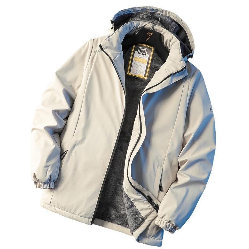 Мужская повседневная куртка больших размеров на осень и зиму с капюшоном, уличная альпинистская куртка, утепленная теплая спортивная куртка