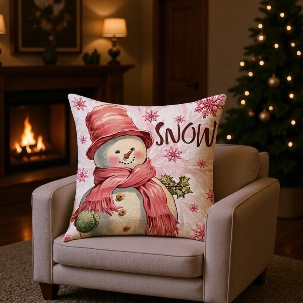 Christmas Tree Christmas Pillow Cover Soft Santa Pillow Cover Throw Cushion Case Home Decor
