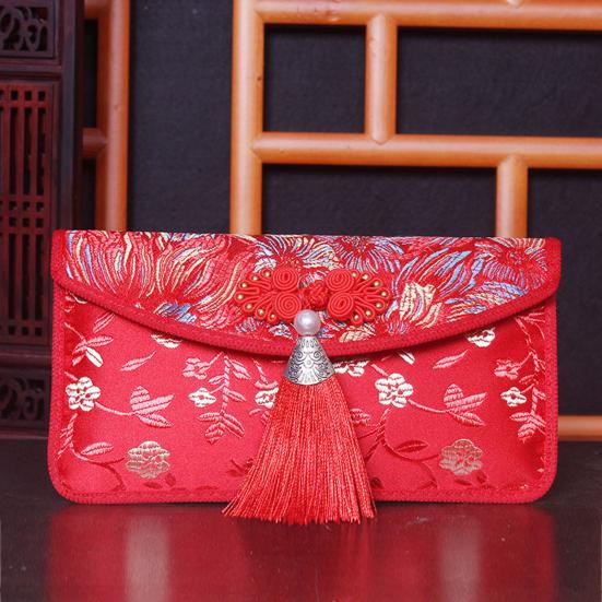 Пакет для денег «Жениться» Дизайн большой емкости Изысканное качество изготовления Вышивка Привлекательный креативный декор Нежный принт Дамасская ткань Конверт для денег