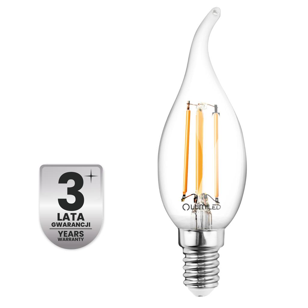 6X E14 Led Bulb Candle Ba35 2.2W 470Lm = 40W 2700K Warm 360° Filament Class A Lumiled