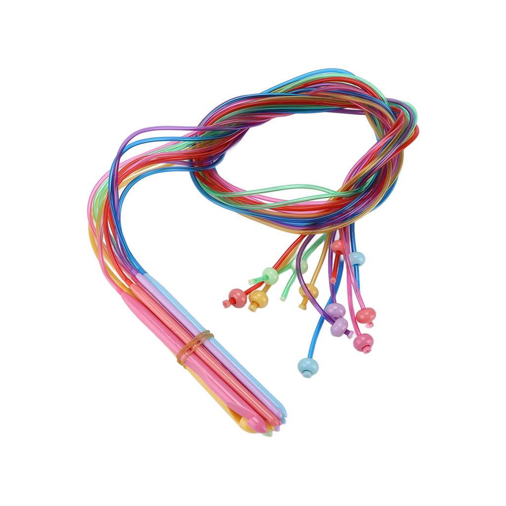 12Pcs Crochet Hooks 1.2meters Afghan Carpet Plastic Knitting Tools for Household Weaving