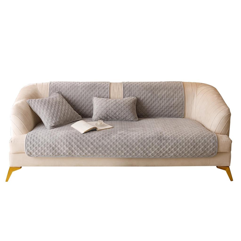 Sofa Cushion Winter Short Plush Anti Slip Simple Modern Light Luxury Style Seat Cushion Seasonal Leather Sofa Cover Cloth Towel