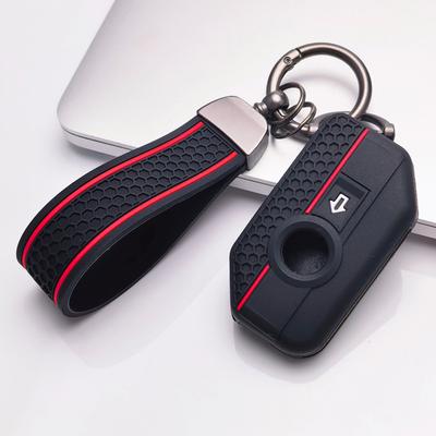 Силиконовый чехол для ключа с брелоком для мотоцикла BMW, 2-кнопочный смарт-ключ, подходит для BMW R1200GS R1250GS F750GS F850GS K1600GT, Ударопрочный держатель для брелока