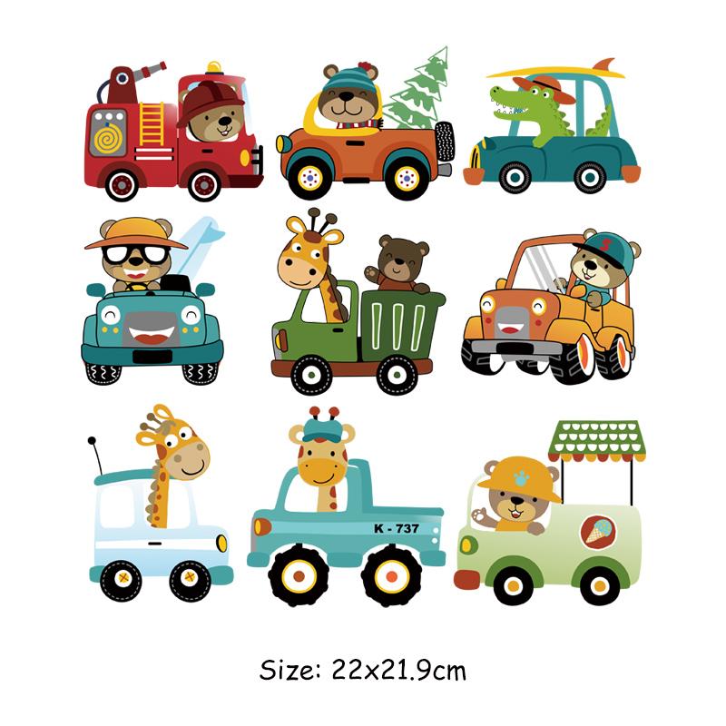 Нашивка с изображением машинок из мультфильма для одежды, детская футболка, наклейки, художественные ремесла, глажка одежды «сделай сам», аппликация, термоклейкая передача, утюг