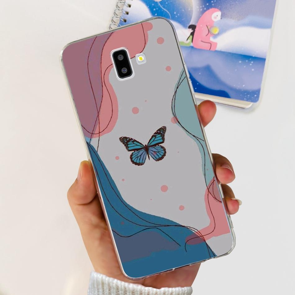 Чехол для Samsung Galaxy J6 Plus Samsung J6 2018 J 6 J6Plus J610F J600F Элегантная Печать Мягкий Силикон ТПУ Прозрачная Задняя Крышка Телефона