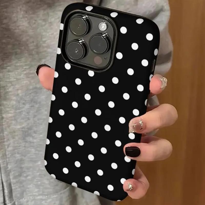 Белый чехол для телефона в горошек для IPhone 17 Air 16 15 14 13 12 11 Plus Pro Max Противоударный бампер Защитная крышка INS Мягкий Funda
