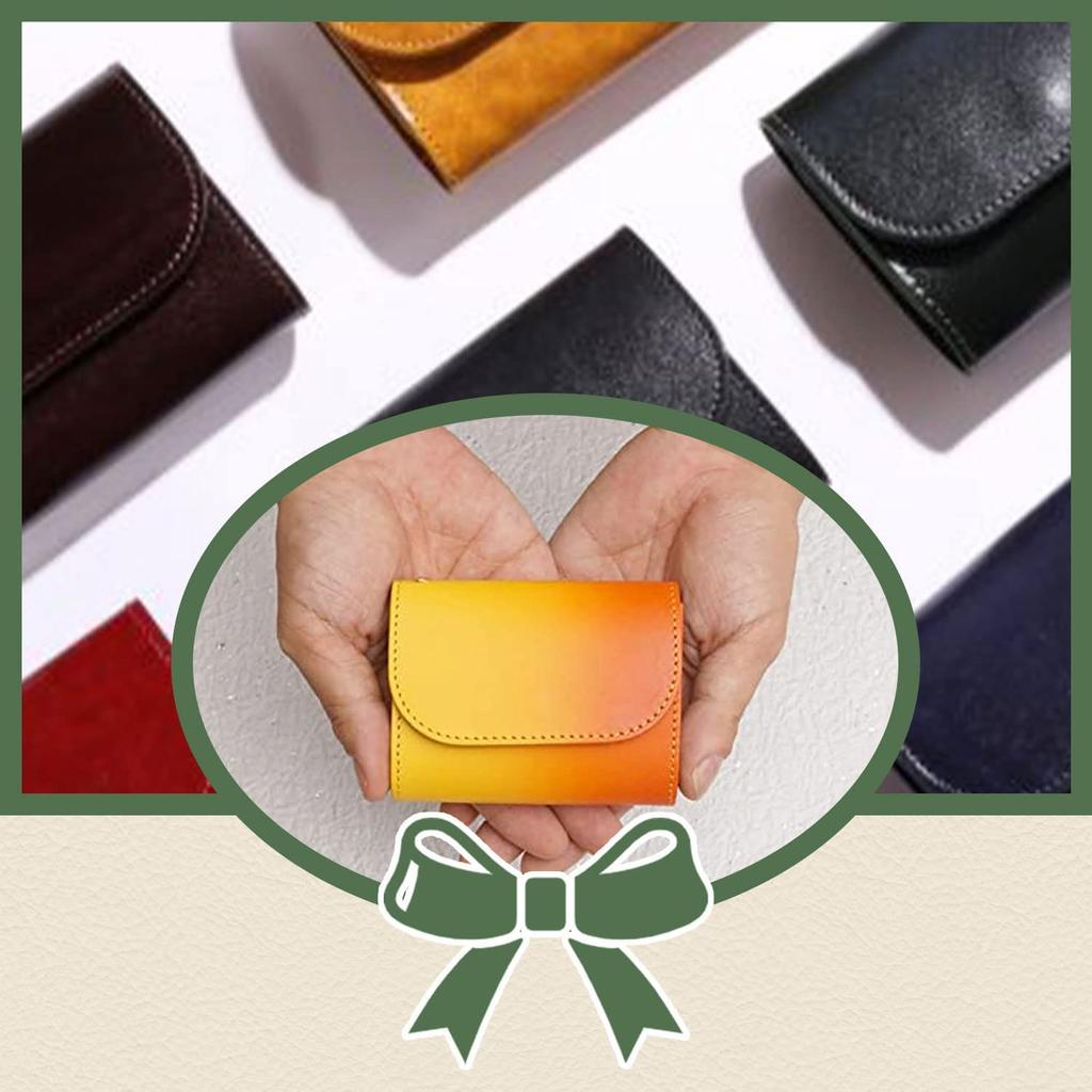 Kotocal Mini Genuine Blurred Bills Will Not Small Green [COTOCUL] Wallet, Leather, Dyed, Fold, Bifold, Wallet, Women's, Men's (Grass Blue), Green,