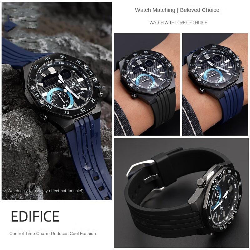 Сменный силиконовый ремешок для часов Casio ECB-10YP ECB-10YPB ECB-950 Серия Edifice резиновый ремешок Мужской браслет для часов 20 мм