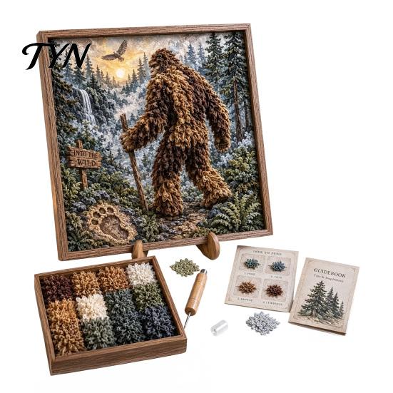 Layered 3d Fabric Wall Decor 3D DIY Poke Art Kit, Creative Handmade Craft Set, Fantasy Forest Unique Home Decoration Crafts Animals Pressing