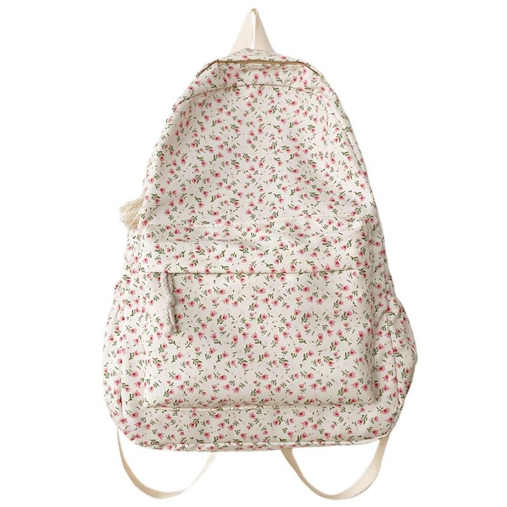 Embroidery Students School Bag Korean Style Floral Shoulder Bag Floral Backpack Rucksacks Teenager