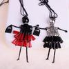 Ethnic Style Crystal Slice Doll Necklace Sweater Chain