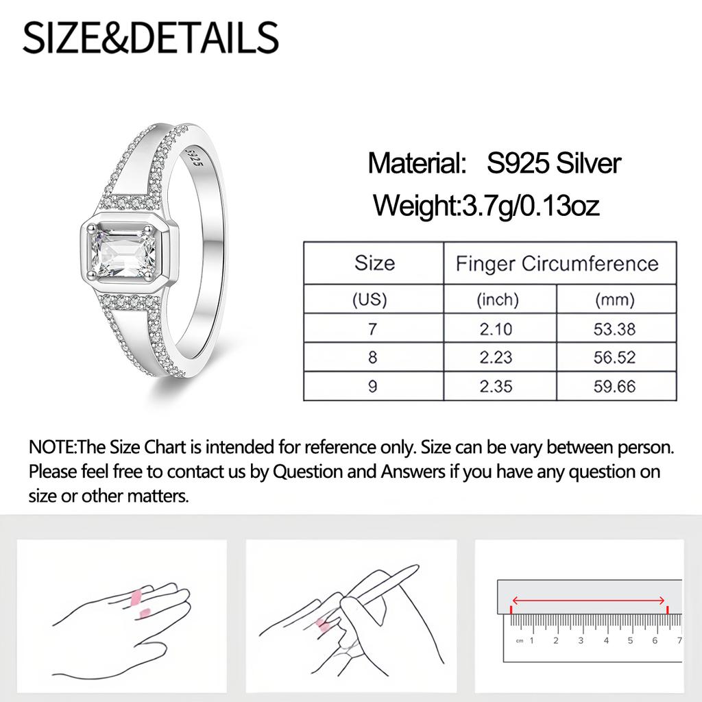 Men‘s Square Diamond Geometric Design Ring New Original Design 100% Sterling Silver 925 Suitable for Anniversaries and Wear