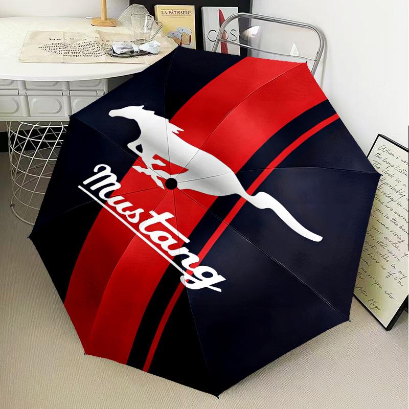 1PC Mustang Umbrella Folding Umbrella, Automatic Umbrella 8-Frame for Travel, Casual Lightweight Birthday Christmas gift