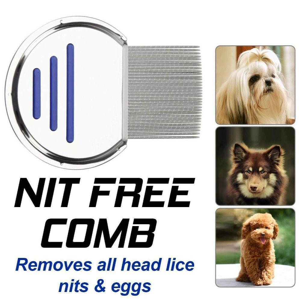 Free Pet Hair Comb Flea Brush Lice Comb Stainless Steel Teeth Lice Nit Comb Head Lice Treatment