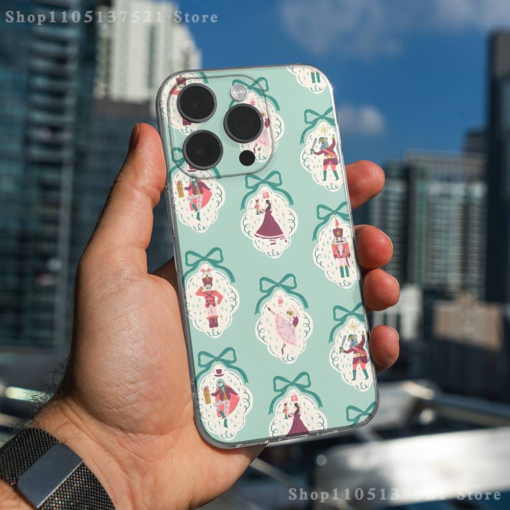 Nutcracker Christmas Phone Case For iPhone 17,16,15,14,13,12,11 Pro,Max,Plus,X,XS,XR,SE4,E Mini Transparent Soft Cover