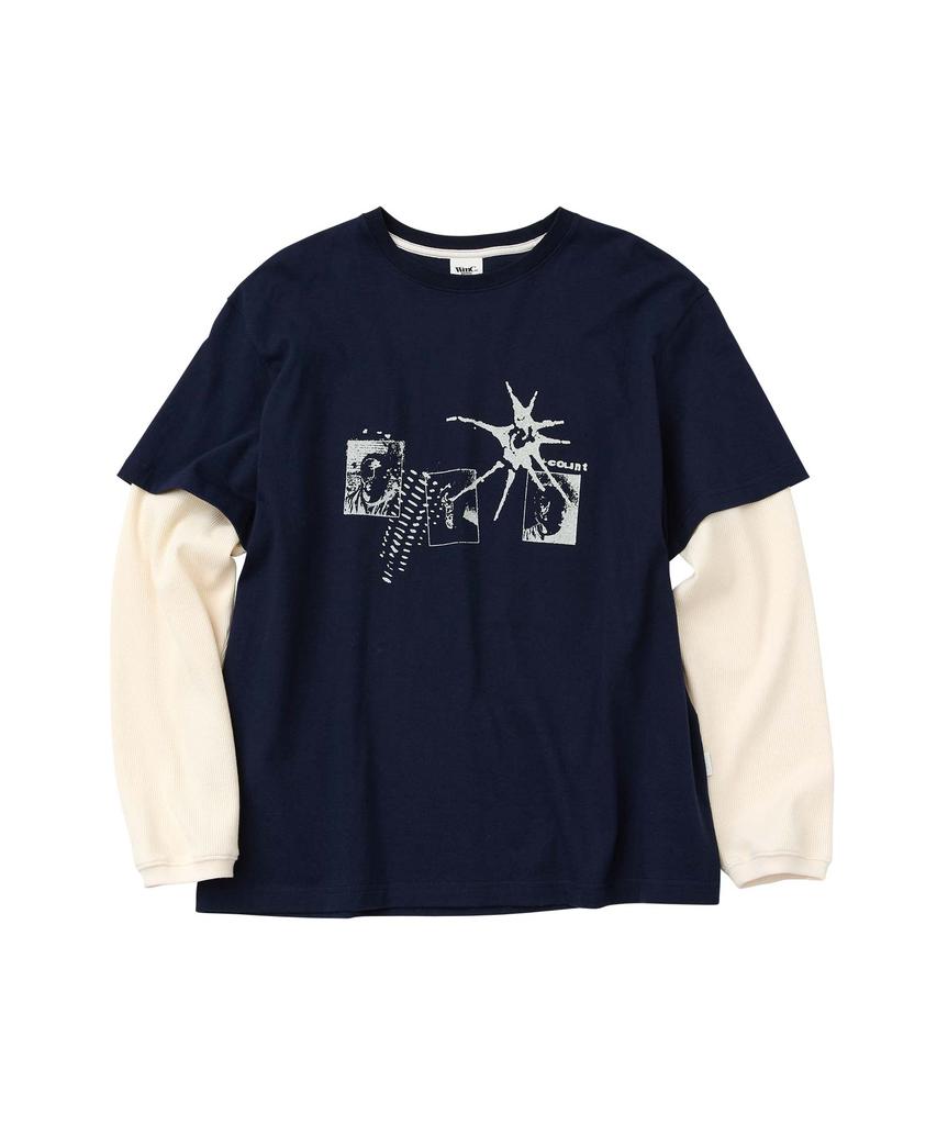 WMC Crew Neck Layered Long Sleeve_Navy