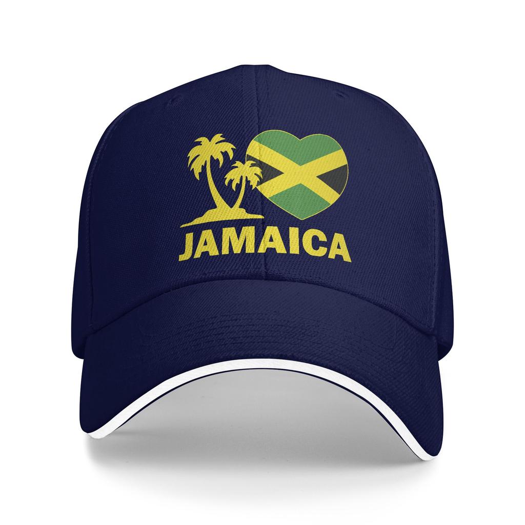 Women Unisex Jamaica I Love Jamaican Flag Outdoor Hat  Adjustable Cap Casual Baseball Cap Golf Hats