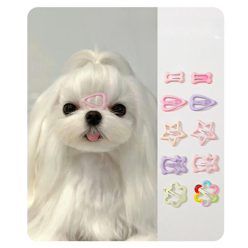 Dog Headgear Hair Accessories Pet Bangs Clip Hairpin Pomeranian Broken Hair Clip Nose Bridge Clip Mini Bb Clip Small Dog Accessories