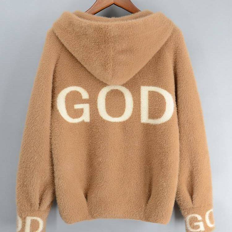 Oversize Plus Velvet Winter Imaction Норка Флис Новые толстовки Harajuku Пальто Женские толстовки Корейский стиль Свободный кардиган Топы