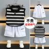 Boys Stripe Sleeveless Two-Piece Set Cotton Casual Outfit Kids 4 Years