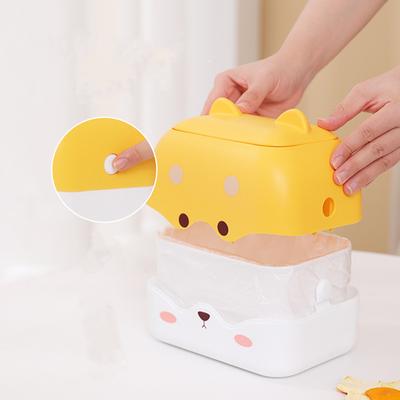 Настольная мусорная корзина с мультяшной собакой, мусорная корзина с крышкой, бытовая мини-корзина для прикроватной тумбочки, офиса, ванной комнаты, туалетный столик, мусорное ведро