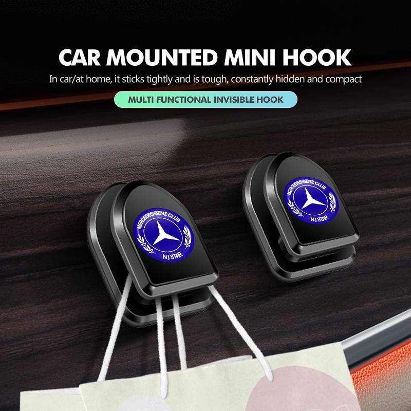 FA034pcs Car Paste Hooks USB Storage Hanger Invisible Accessories For Mercedes Benz CLK GLC W212 C200 C300 W203 W204 W205 W169 W176