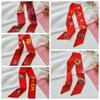 Printed New Year Red Silk Scarf New Year Scarves Scarf Hair Band Long Scarf  New Year Decoration