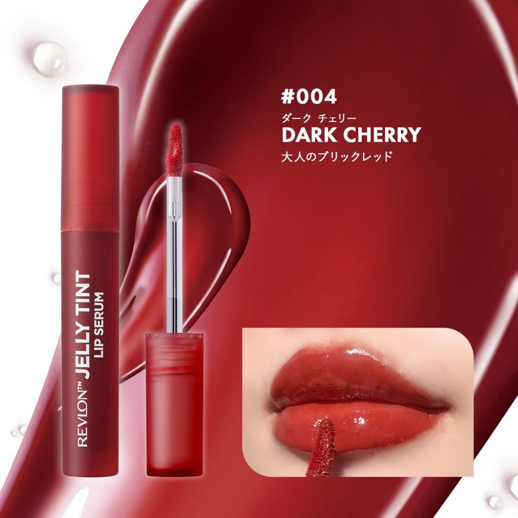 Revlon Jelly Tint Lip Serum 004 Dark Cherry Color Brick Red Tint Lip Serum Разработано в Японии Изображение (Бревет) 2.4g