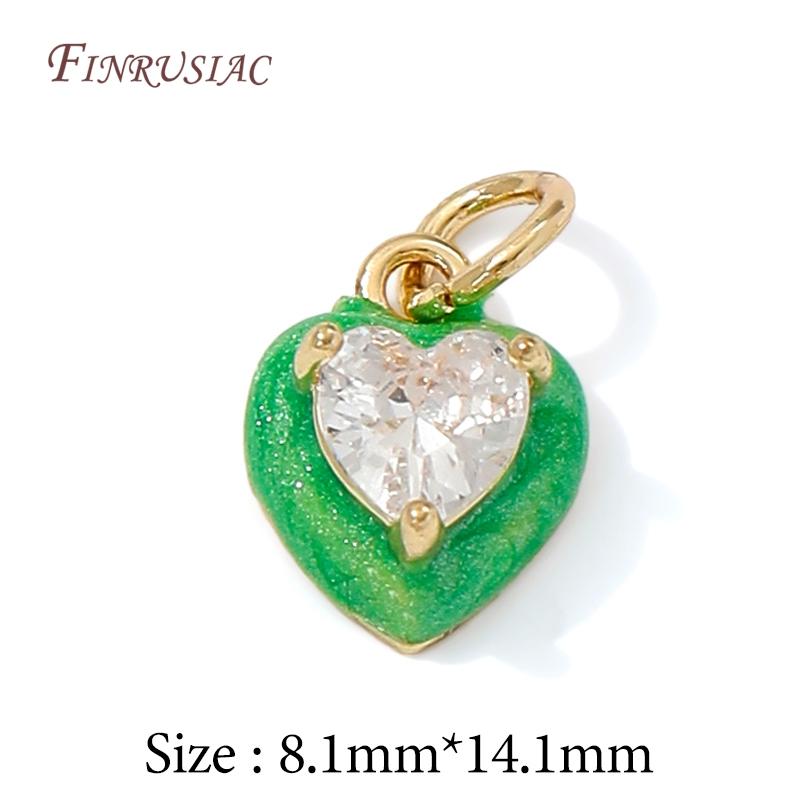 14K Gold Plated Enamel Charms with CZ Crystal,Heart Moon Pendant For DIY Jewelry Making,DIY Bracelet Necklace Earring Supplies