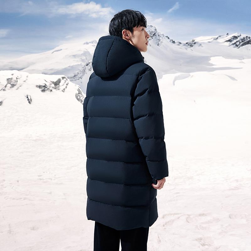 Anta Однотонная куртка-пуховик с капюшоном и длинными рукавами на молнии для мужчин, базовая верхняя одежда, цвет черный 952341904-1