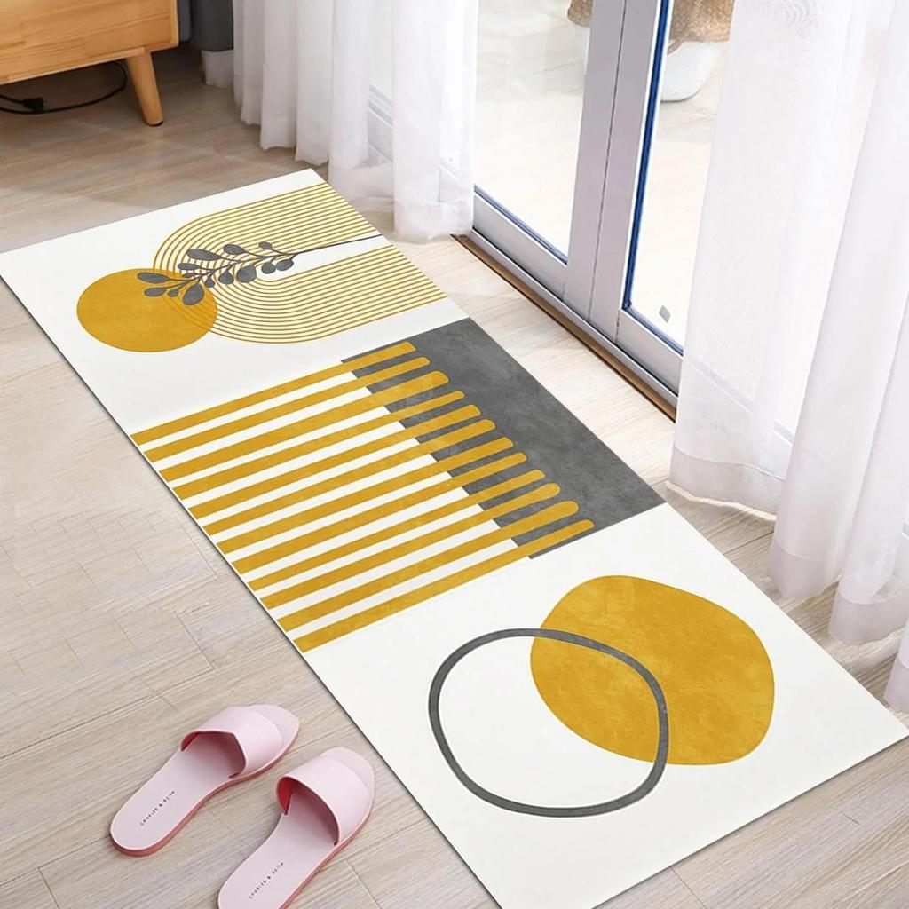 Modern Geometric Runner Rug Soft Non-slip Floor Mat Style Home Decor Carpet Living Room Bedroom Kitchen Hallway Decor Mat