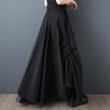 Черная большого размера С высокой талией винтажная Летняя повседневная свободная длинная юбка для женщины женская юбка