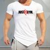Muscleguys Мужская Повседневная Необычная Спортивная Одежда Летняя Хлопковая Футболка с V-образным вырезом и коротким рукавом для Тренировок Зала Бодибилдинга Фитнеса Приталенная Футболка