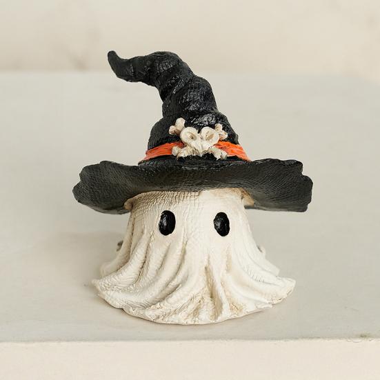 Halloween Ornament Ghost Wearing Witch Shape Statue Indoor Outdoor Display Statue Haunted House Ghost Ornament