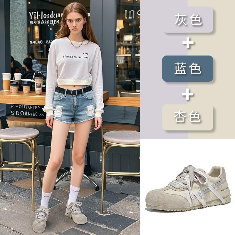 Ретро кожаные женские осенние новые туфли женские двухцветные шнурки кривая голова спортивная обувь повседневная женская обувь