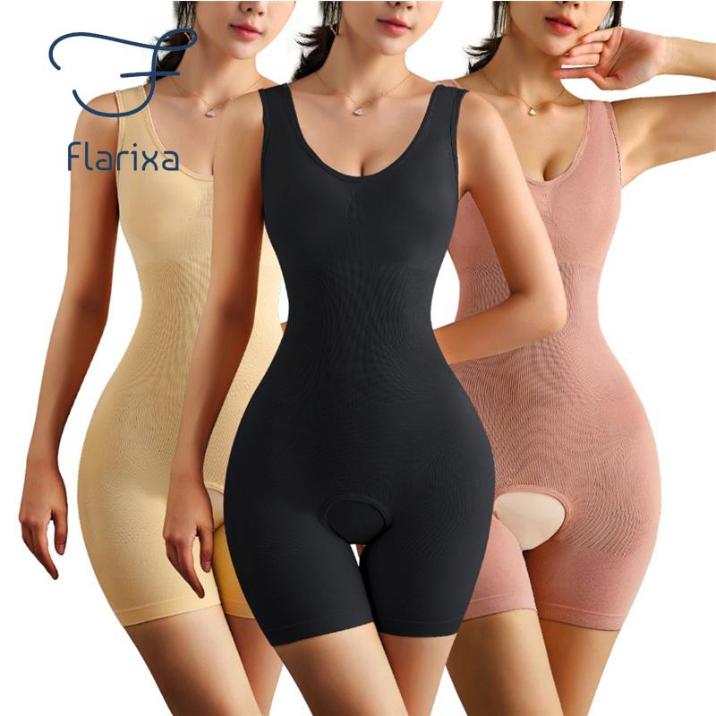 Flarixa Butt Lifter Body Shaper Belly Boxer Women's Corset Bodysuit Seamless Slimming Abdomen Pants Women's Binders and Shapers