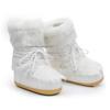 Fashion Winter Snow Boots Fluffy Furry Women Boots Mid-Calf Platform Flat Heel White Ski Boots Plush Warm Cotton Shoes Lace Up