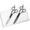 DEEDS Professional Thinning Scissors Set with Forged Finish and 3D Black Titanium Thinning by a Japanese Scissors Ideal for Hairdressers and Handles,