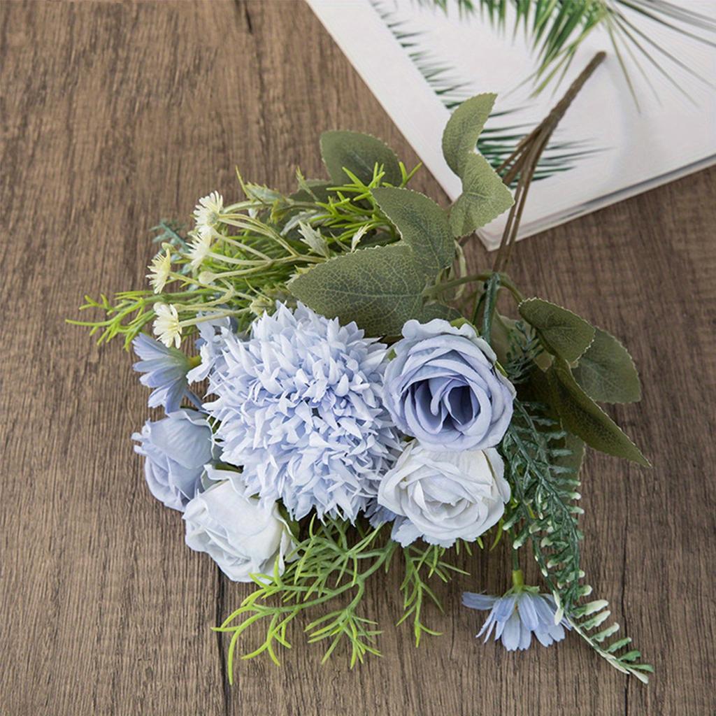 3 Pcs Silk Flowers Bouquet Artificial Flowers Fake for Home Decorations Table Centerpieces Flower Arrangement Wedding Decor Bridal Bouquet Baby Shower