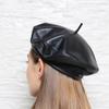 New 2022 Fashion Real Leather Beret Caps Women Female Retro Black 54-60 Cm Fitted Painter Hat Mujer Streetwear Beanie
