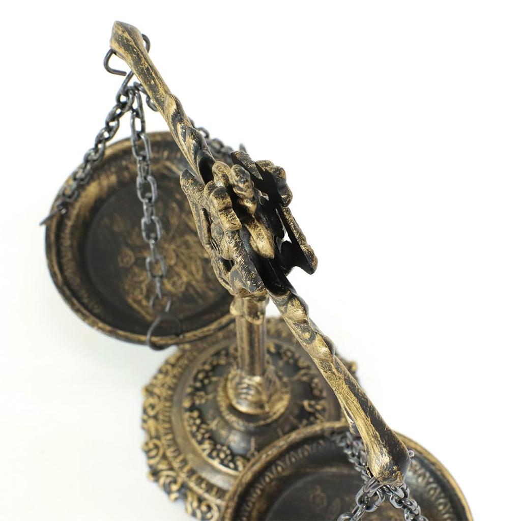 Brass Scale Balance Object Made In Italy Zamak Antique Gold X Black System