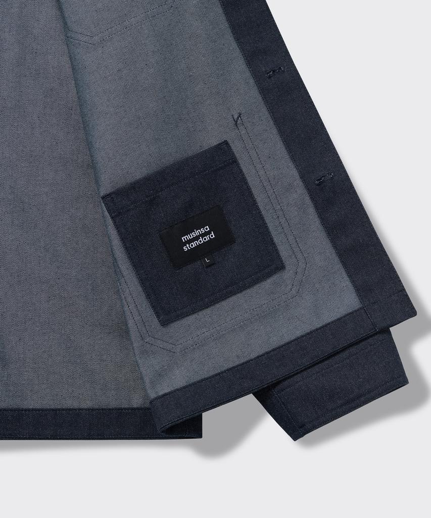 Musinsa Standard Denim-Like Chore Jacket [Deep Indigo]