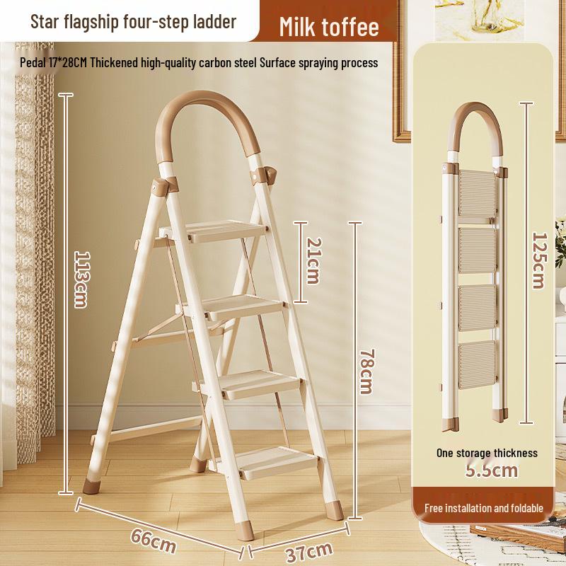 Многофункциональная телескопическая А-образная лестница из углеродистой стали двойного назначения и складная комнатная вешалка для одежды