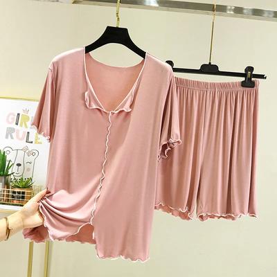 Модал свободные шорты с короткими рукавами домашняя одежда женская летняя тонкая модель можно носить на улице пижамный комплект универсальный повседневный