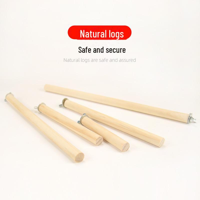 Подставка для птиц из цельного дерева с винтами - Платформа для скворцов, майн и попугаев в клетках