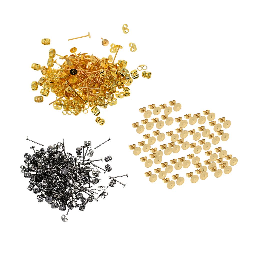 500 шт. 4 мм железных штифтов для сережек и задников для самостоятельной сборки ювелирных изделий