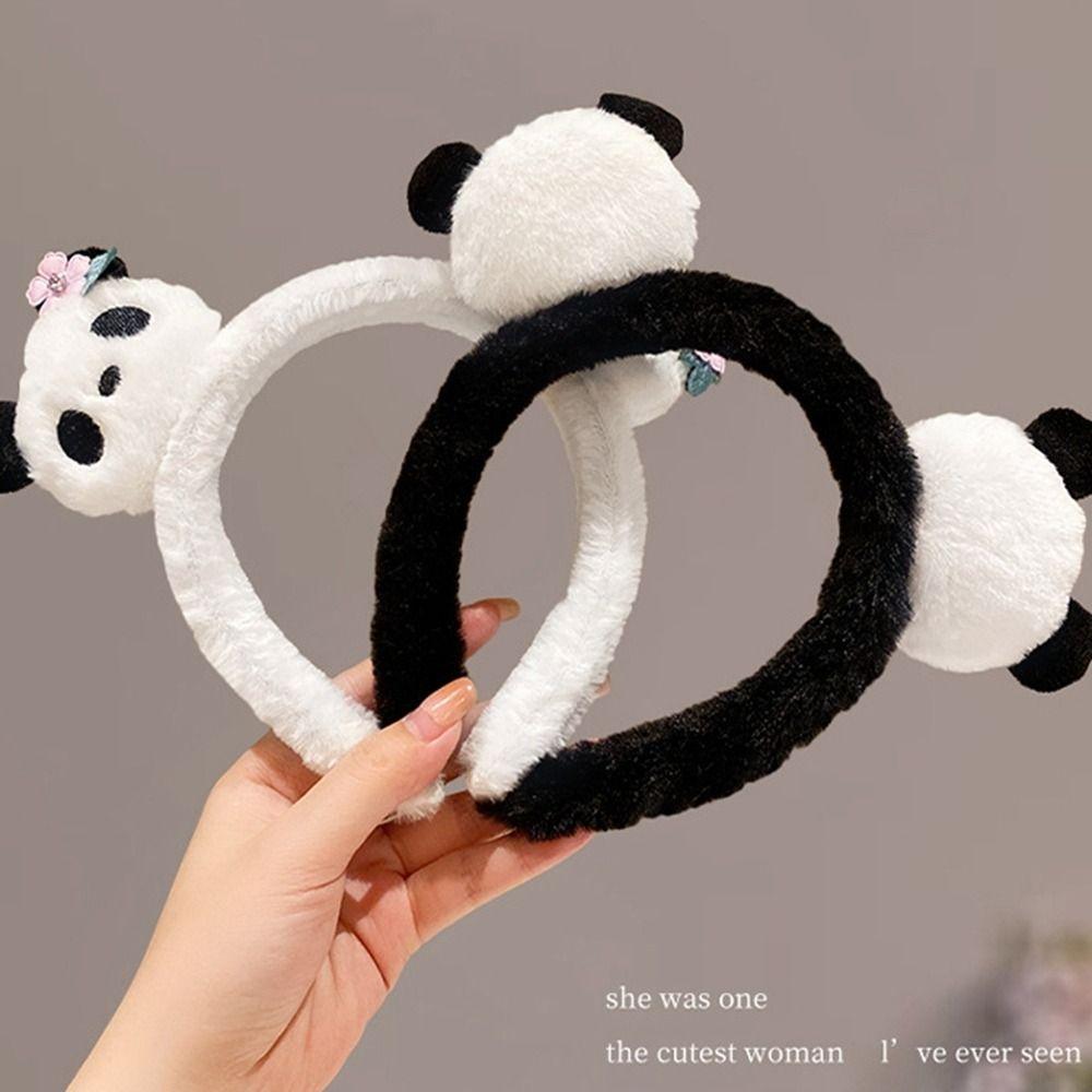 Chinese Style Panda Headband Zoo Hair Clip Plush Doll Hair Hoop Cartoon Hair Band Wash Face
