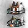 Space Aluminum Bathroom Corner Shelf Adhesive Wall Mount Shower Shampoo Triangular Storage Rack
